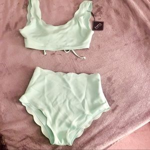 NWOT HIGH WAISTED ZAFUL BIKINI ⚡️SCALLOPED TRIM⚡️